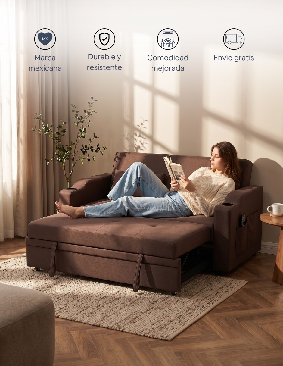 Sofá cama armable Sander Gris Claro